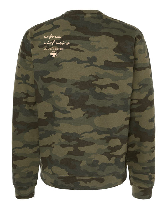 bE wEiRd Camo Sweatshirt