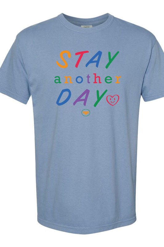 Stay Another Day Washed Denim Tee