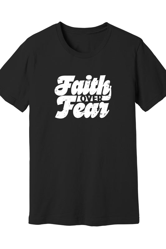 Retro Faith Over Fear Black Tee