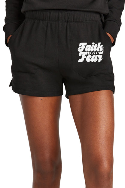 Retro Faith Over Fear Black Shorts