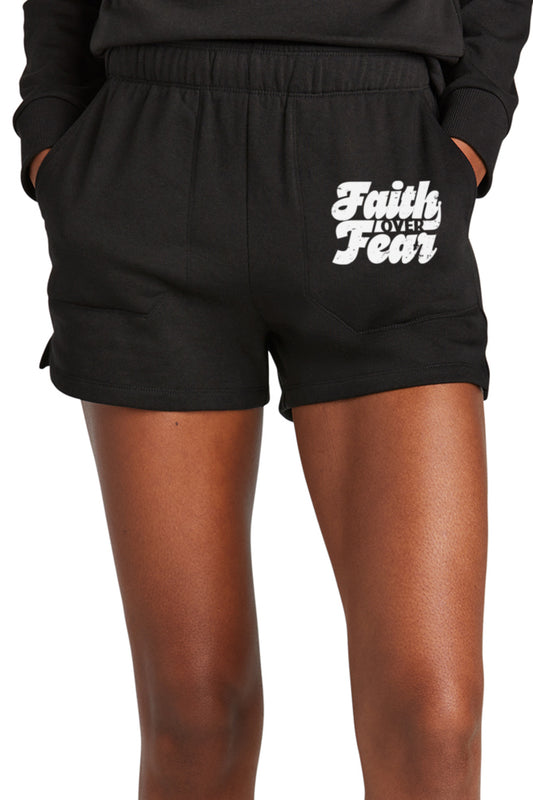 Retro Faith Over Fear Black Shorts