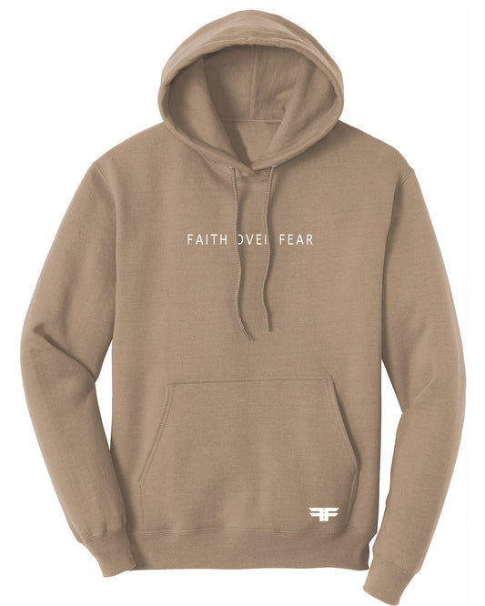 Faith Over Fear Text Sand Hoodie