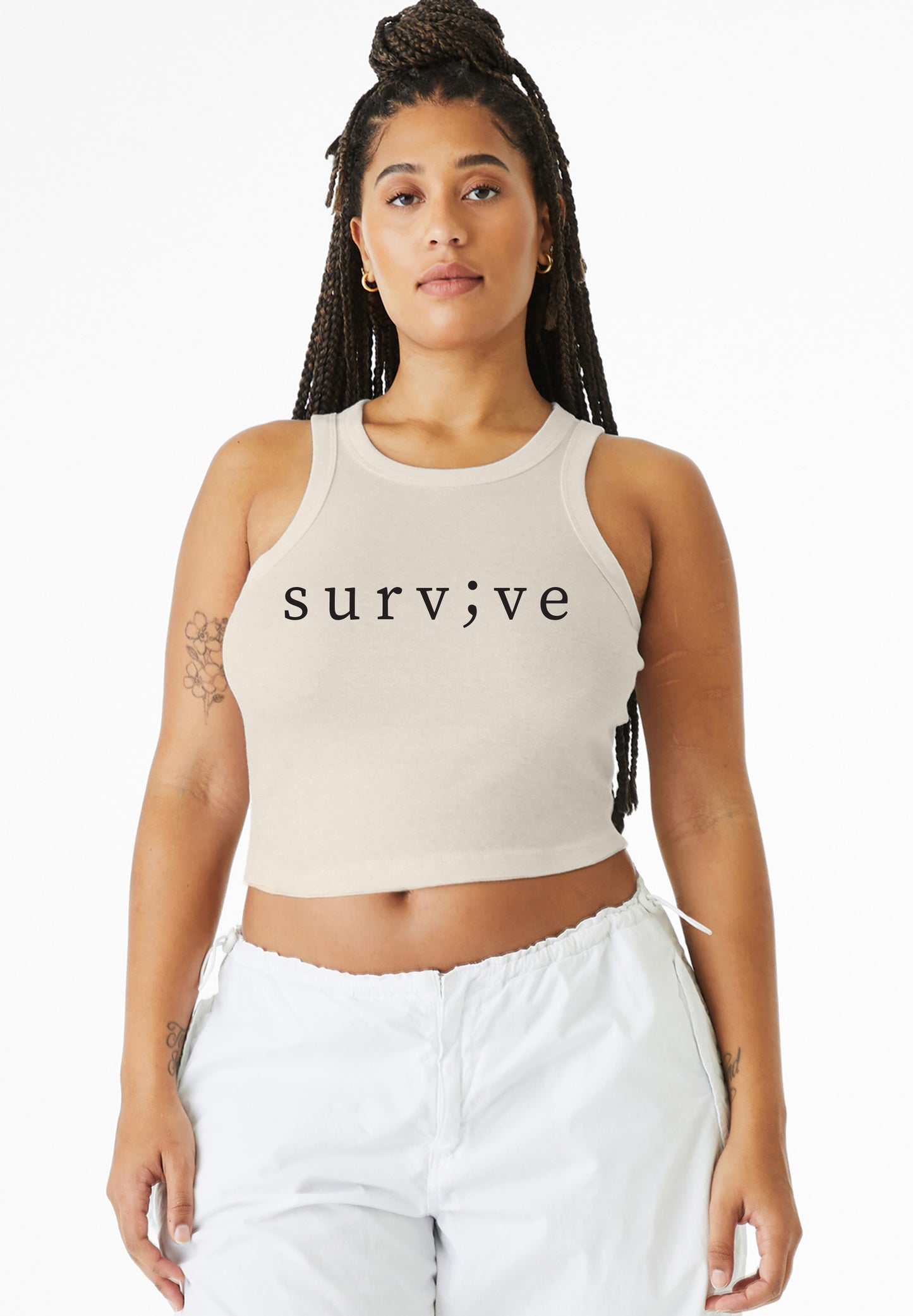 Surv;ve Ribbed Crop Tank