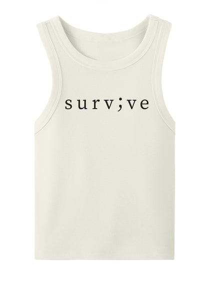 Surv;ve Ribbed Crop Tank